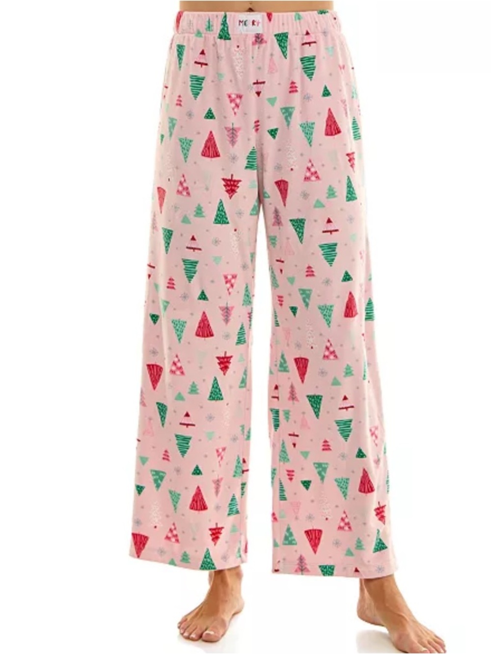 Women's Pink Holiday Tree Print Pajama Pants by